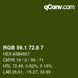 カラーコード: RGB 59.1 72.8 7 | qconv.com