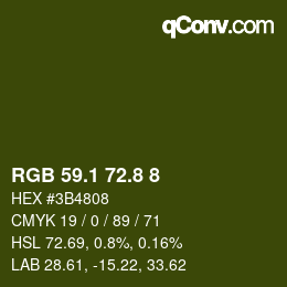 カラーコード: RGB 59.1 72.8 8 | qconv.com