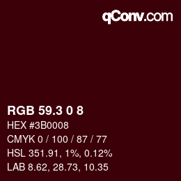 カラーコード: RGB 59.3 0 8 | qconv.com