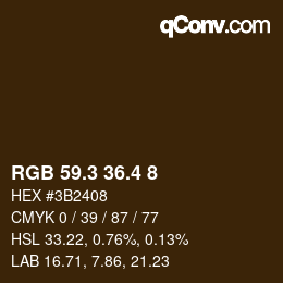 カラーコード: RGB 59.3 36.4 8 | qconv.com
