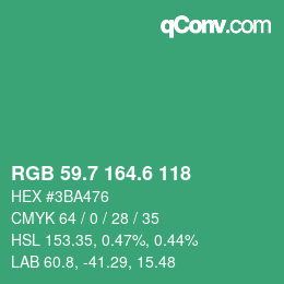 カラーコード: RGB 59.7 164.6 118 | qconv.com