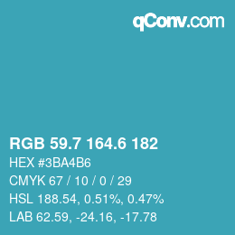カラーコード: RGB 59.7 164.6 182 | qconv.com
