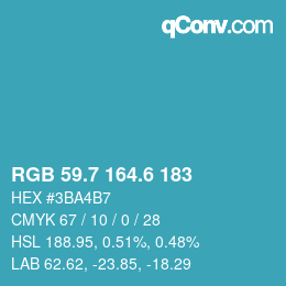 カラーコード: RGB 59.7 164.6 183 | qconv.com