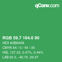 カラーコード: RGB 59.7 164.6 90 | qconv.com