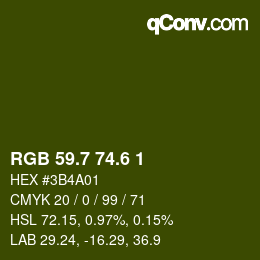 カラーコード: RGB 59.7 74.6 1 | qconv.com