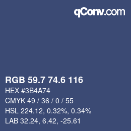 カラーコード: RGB 59.7 74.6 116 | qconv.com