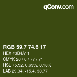 カラーコード: RGB 59.7 74.6 17 | qconv.com