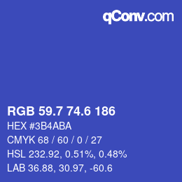カラーコード: RGB 59.7 74.6 186 | qconv.com