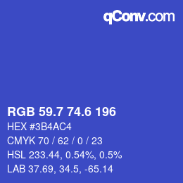 カラーコード: RGB 59.7 74.6 196 | qconv.com