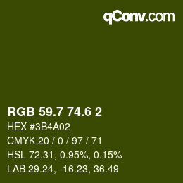 カラーコード: RGB 59.7 74.6 2 | qconv.com