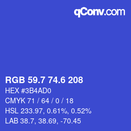 カラーコード: RGB 59.7 74.6 208 | qconv.com