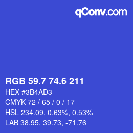 カラーコード: RGB 59.7 74.6 211 | qconv.com