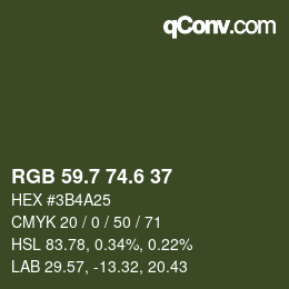 カラーコード: RGB 59.7 74.6 37 | qconv.com