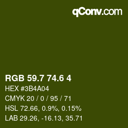 カラーコード: RGB 59.7 74.6 4 | qconv.com