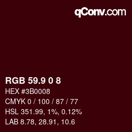 カラーコード: RGB 59.9 0 8 | qconv.com