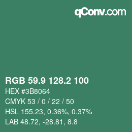 カラーコード: RGB 59.9 128.2 100 | qconv.com