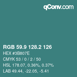 Color code: RGB 59.9 128.2 126 | qconv.com
