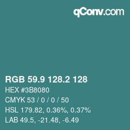 カラーコード: RGB 59.9 128.2 128 | qconv.com