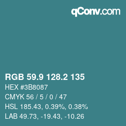 Color code: RGB 59.9 128.2 135 | qconv.com