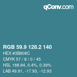 Color code: RGB 59.9 128.2 140 | qconv.com