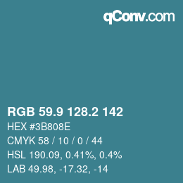 Color code: RGB 59.9 128.2 142 | qconv.com