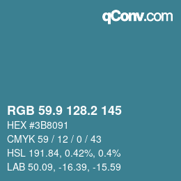 Color code: RGB 59.9 128.2 145 | qconv.com