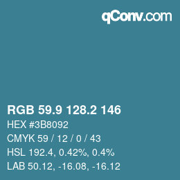 Color code: RGB 59.9 128.2 146 | qconv.com