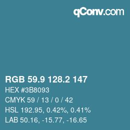 Color code: RGB 59.9 128.2 147 | qconv.com