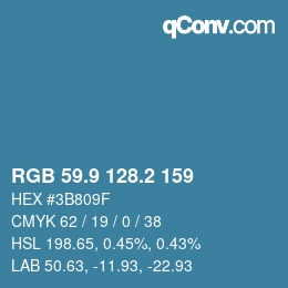Color code: RGB 59.9 128.2 159 | qconv.com