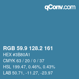 Color code: RGB 59.9 128.2 161 | qconv.com