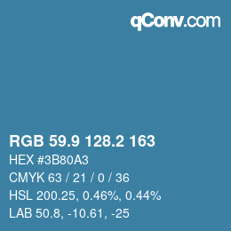 カラーコード: RGB 59.9 128.2 163 | qconv.com