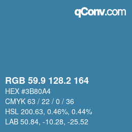 Color code: RGB 59.9 128.2 164 | qconv.com