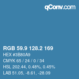 Color code: RGB 59.9 128.2 169 | qconv.com