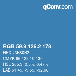 Color code: RGB 59.9 128.2 178 | qconv.com