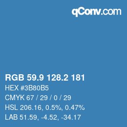 Color code: RGB 59.9 128.2 181 | qconv.com