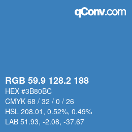 Color code: RGB 59.9 128.2 188 | qconv.com