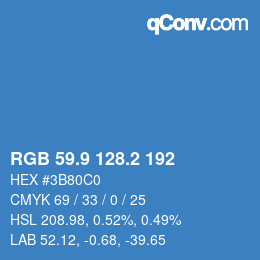 Color code: RGB 59.9 128.2 192 | qconv.com