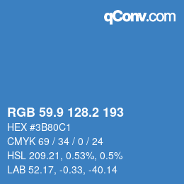 Color code: RGB 59.9 128.2 193 | qconv.com