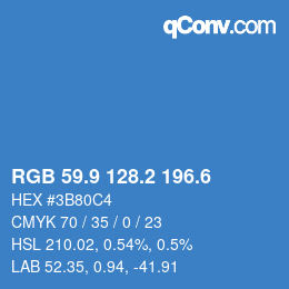 カラーコード: RGB 59.9 128.2 196.6 | qconv.com