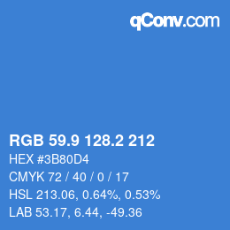 Color code: RGB 59.9 128.2 212 | qconv.com