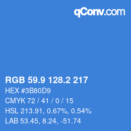 Color code: RGB 59.9 128.2 217 | qconv.com