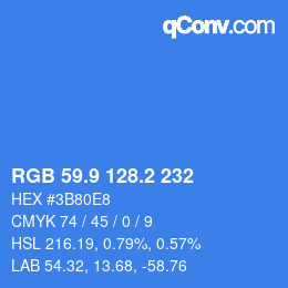 Color code: RGB 59.9 128.2 232 | qconv.com