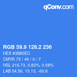 Color code: RGB 59.9 128.2 236 | qconv.com