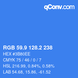Color code: RGB 59.9 128.2 238 | qconv.com