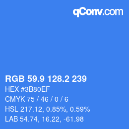 Color code: RGB 59.9 128.2 239 | qconv.com