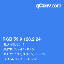 Color code: RGB 59.9 128.2 241 | qconv.com