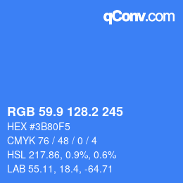 Color code: RGB 59.9 128.2 245 | qconv.com