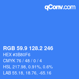Color code: RGB 59.9 128.2 246 | qconv.com