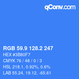 Farbcode: RGB 59.9 128.2 247 | qconv.com