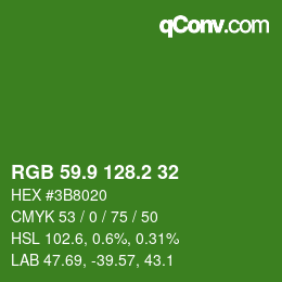 カラーコード: RGB 59.9 128.2 32 | qconv.com